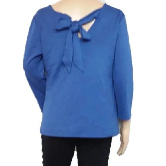 GIBSON BABY PONTE BOW BACK LONG SLEEVE TOP - Picture 1 of 5